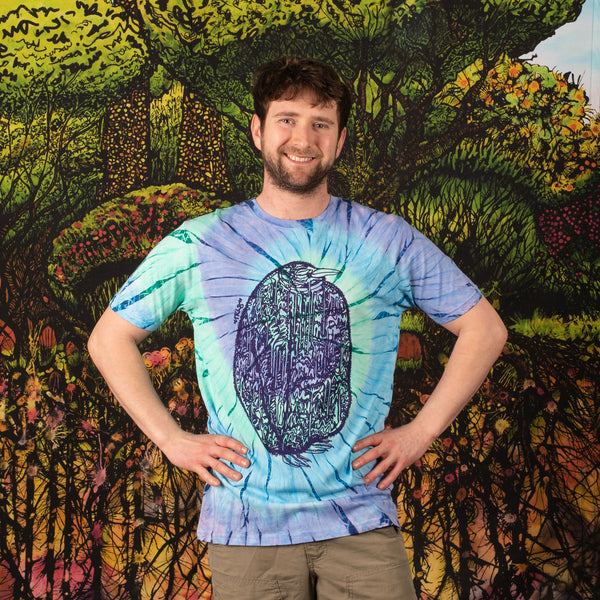 Organic cotton tie dye t-shirt "808 Penguin"