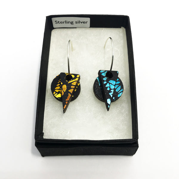 Wooden Layered Earrings: Sunshine/Turquoise