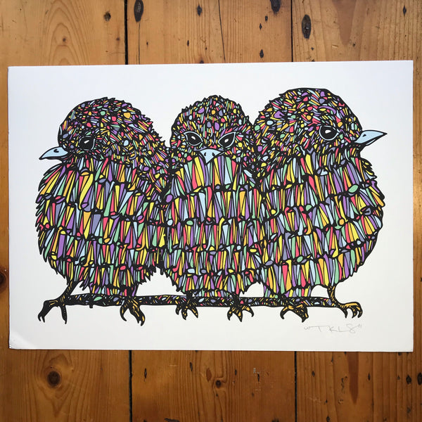 “Three Little Birds" Art Print